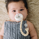 Sweetie Strap™ Silicone Pacifier Clip – Toast Beaded Design