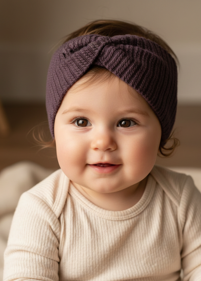 Top Knot Baby Headband - Brown