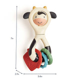 Itzy Spinne Rattle Cow Sensory Toy & Teether – Multi-Activity Baby Toy