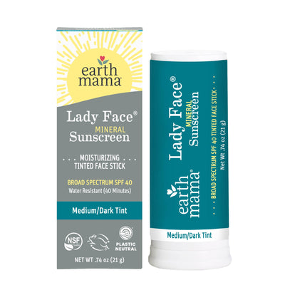 Lady Face Mineral Sunscreen Face Stick SPF 40: .74 oz. net wt. (21 g) / Medium/Dark Tint