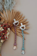 Sweetie Strap™ Silicone Pacifier Clip – Toast Beaded Design