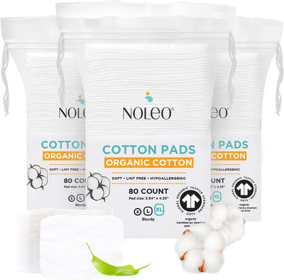 NOLEO Organic Cotton Pads - XL 3.54