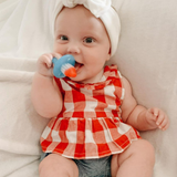 Bitzy Biter™ Teething Ball – Pink Lemonade Silicone Baby Teether