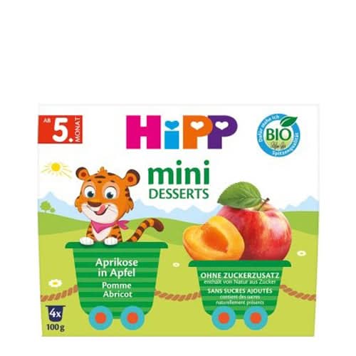 HiPP Mini Desserts in a Cup Apricot in Apple (4x100g) (5816-03) (EXP:02/20/26)
