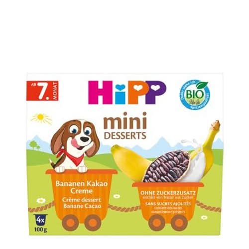 HiPP Mini Desserts in a Cup Banana Cocoa Cream (4x100g) (5132-01) (EXP:04/01/26)