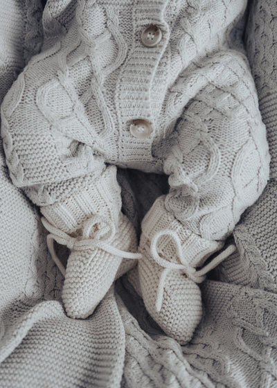 Luna + Luca Organic Booties - Cream