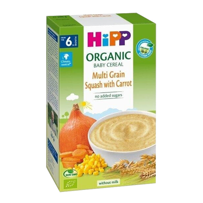HiPP Multi Grain Squash With Carrot Organic Baby Cereal 200 G (2897)(EXP:12/31/26)