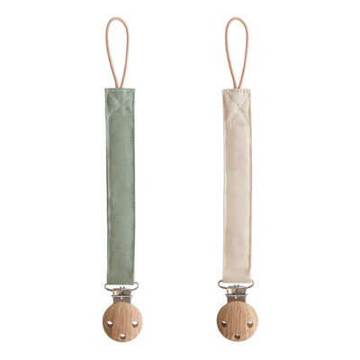 Linen Pacifier Clip Set
