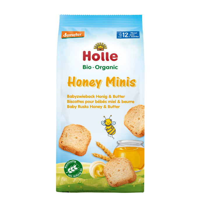 Holle Organic Minis Baby Rusks Honey & Butter 100 g(169804) (EXP:01/04/26)