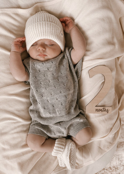 Luna + Luca Pointelle Set - Heather Gray