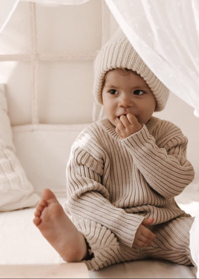 Chunky Rib Pullover Set – Cozy Organic Cotton for First Snuggles