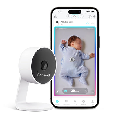 Sense-U AI Indoor Baby Camera ā Smart Baby Video Monitor with Cry Detection