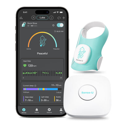Sense-U Smart Sock Shoe Baby Monitor 3 (Long Range) ā Extended Bluetooth, Real-Time Health Monitoring