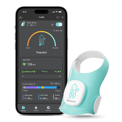Sense-U Smart Sock Shoe Baby Monitor 3 ā Real-Time Heart Rate & Sleep Tracking