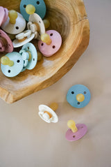 *NEW SIZE* Itzy Soother™ Natural Rubber Paci Sets: Blossom + Rosewood 6-18 M