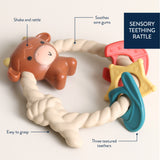 Ritzy Rattle™ Silicone Teether Rattles: Highland Cow