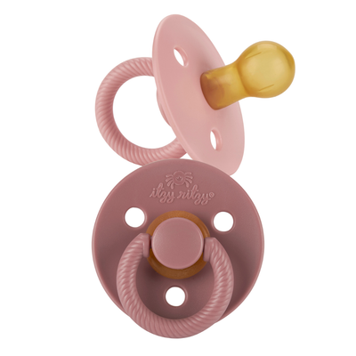 *NEW SIZE* Itzy Soother⢠Natural Rubber Paci Sets: Blossom + Rosewood 6-18 M