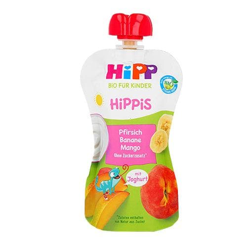 HiPP Hippis Peach Banana Mango with Yoghurt 100g (8680) - Euromallusa