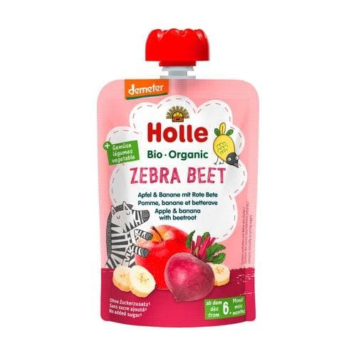 Holle Zebra Beet β Pouch Apple & Banana With Beetroot 100 G (150004) - Euromallusa