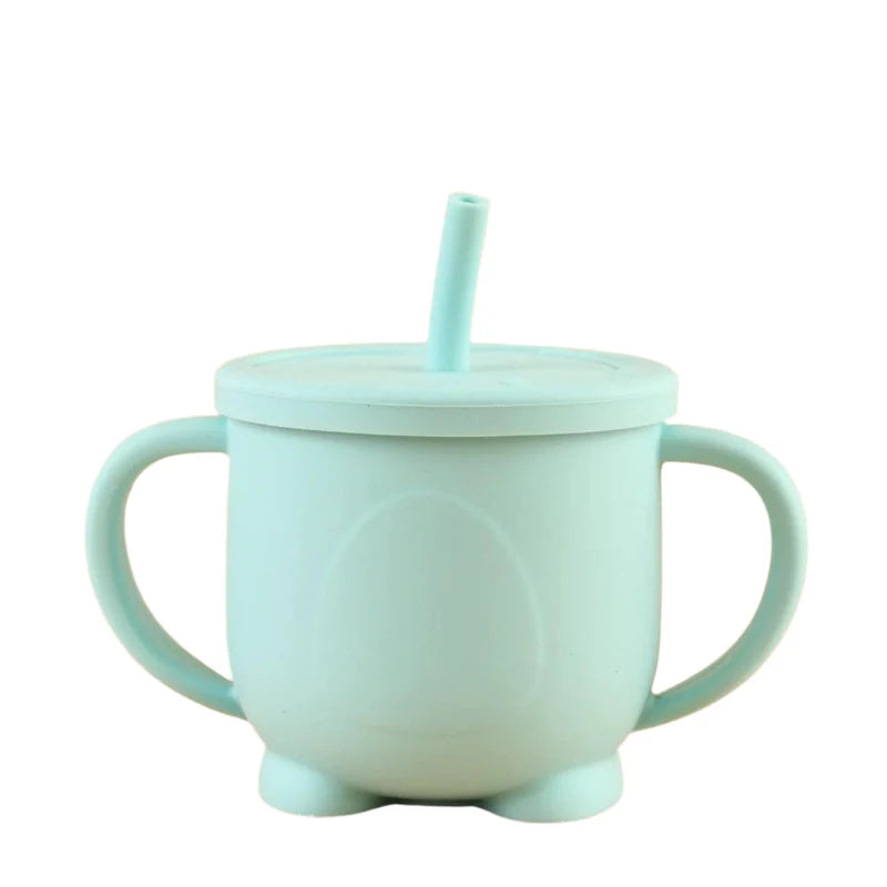 No Spill Sippy Silicone Cup with Straw