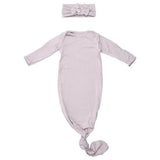 Harbor Mist Ribbed Knotted Gown - Euromallusa