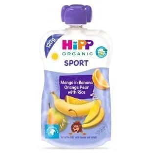 HiPP Hippis Sport Banana Orange Pear And Mango With Rice 120G (84501) - Euromallusa