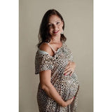 Leopard Maternity Mommy Labor and Delivery/ Nursing Gown - Euromallusa