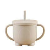 No Spill Sippy Silicone Cup with Straw (GREY) - Euromallusa