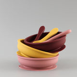 Silicone Suction Baby Bowl with Spoon (Mustard) - Euromallusa