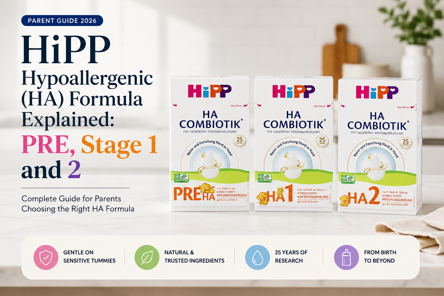 HiPP Hypoallergenic (HA) Formula Explained: PRE, Stage 1 and 2 (2026 Guide)