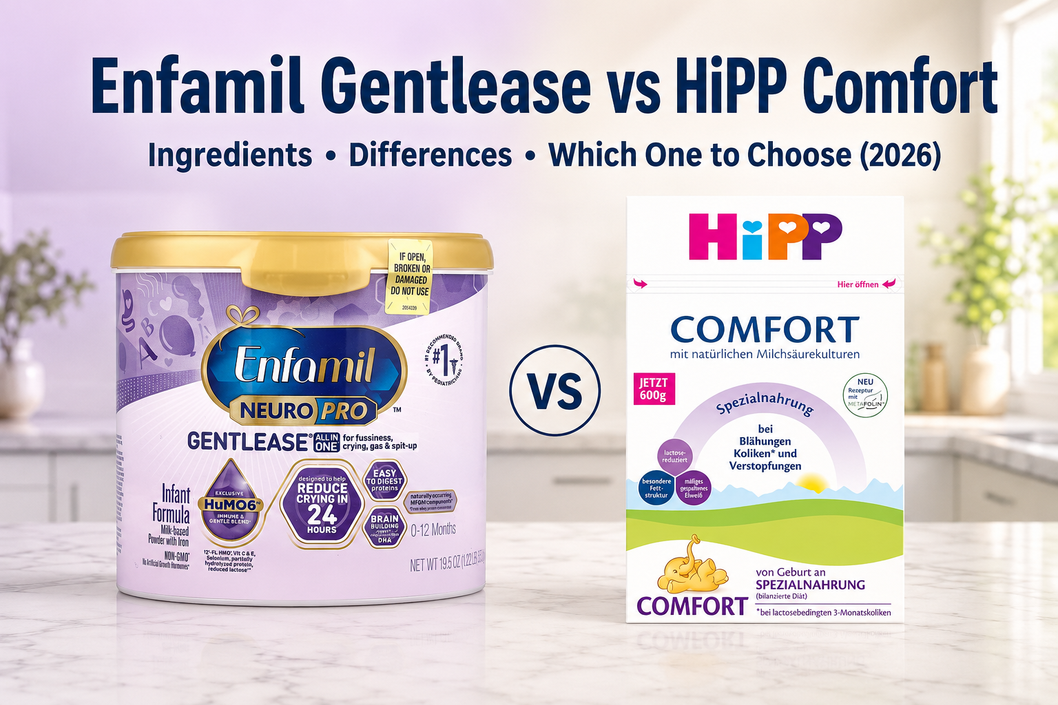 Enfamil Gentlease vs HiPP Comfort: Ingredients, Differences & Which One to Choose (2026)