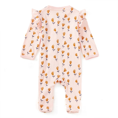 Apple Park Bamboo Blend Ruffle Zip Footie - Wild At Heart