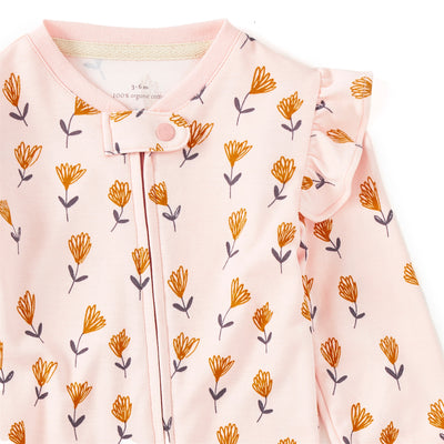 Apple Park Bamboo Blend Ruffle Zip Footie - Wild At Heart