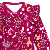 Apple Park Bamboo Blend Ruffle Zip Footie - Woodland Dreams