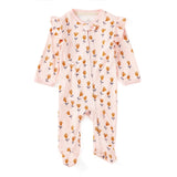 Apple Park Bamboo Blend Ruffle Zip Footie - Wild At Heart