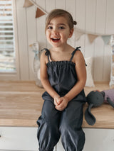 Apple Park Tie Shoulder Jumpsuit - Chambray