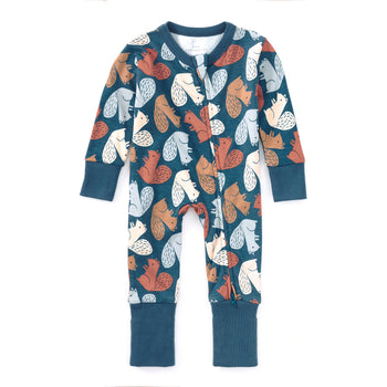 Apple Park Bamboo Blend Convertible Coverall - Squirrel Scurry