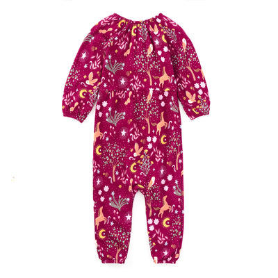 Apple Park Bamboo Blend L/S Gathered Romper - Woodland Dreams