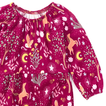 Apple Park Bamboo Blend L/S Gathered Romper - Woodland Dreams
