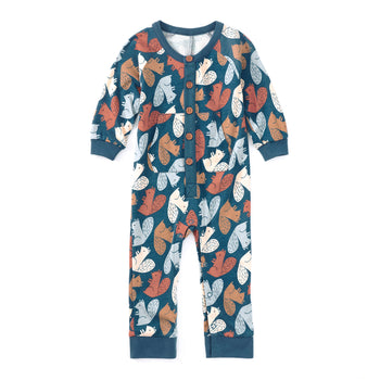 Apple Park Bamboo Blend Kangaroo Romper - Squirrel Scurry