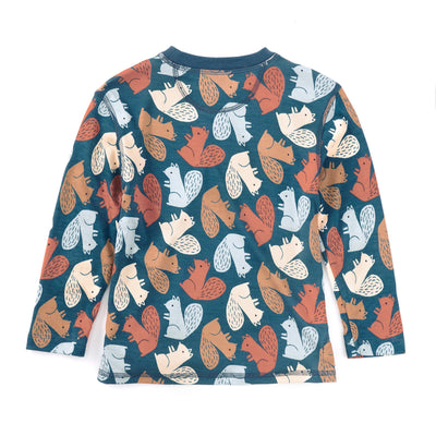 Apple Park Bamboo Blend Crewneck L/S Shirt - Squirrel Scurry