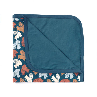 Apple Park Bamboo Blend 2-ply Receiving Blanket - Squirrel Scurry