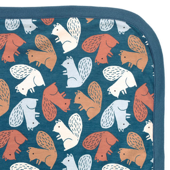 Apple Park Bamboo Blend 2-ply Receiving Blanket - Squirrel Scurry