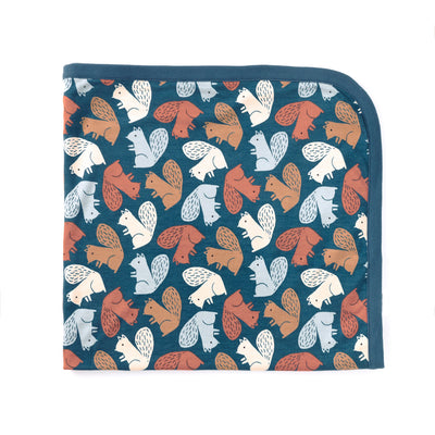 Apple Park Bamboo Blend 2-ply Receiving Blanket - Squirrel Scurry
