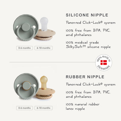 FRIGG Rope Silicone Pacifier – SilkySoft™ Medical Grade Silicone