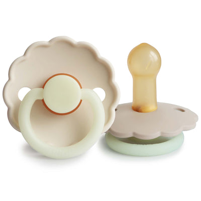 FRIGG Daisy Night Glow Rubber Pacifier – Natural Latex Glow-in-the-Dark Pacifier