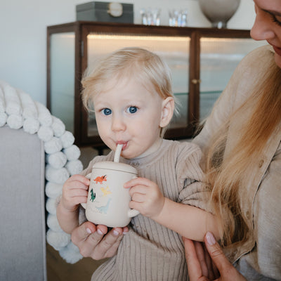 Mushie Silicone Training Cup + Straw
