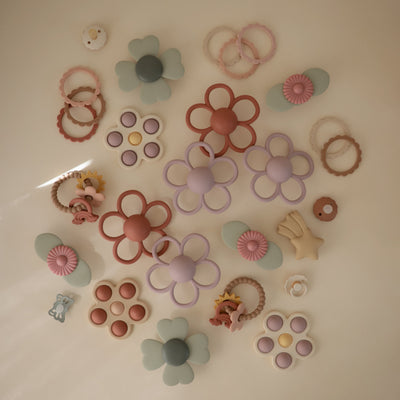 Silicone Daisy Rattle Teether