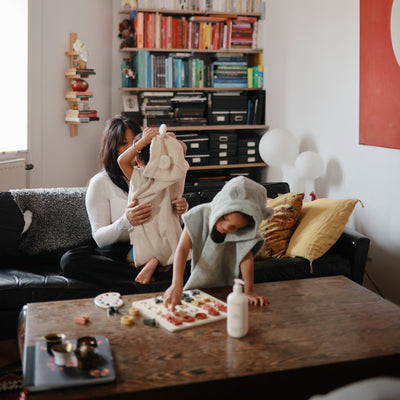 Organic Cotton Bear Hooded Poncho Towel