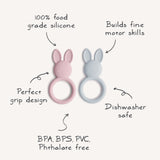 Mushie Bunny Teether – Silicone Baby Teething Toy